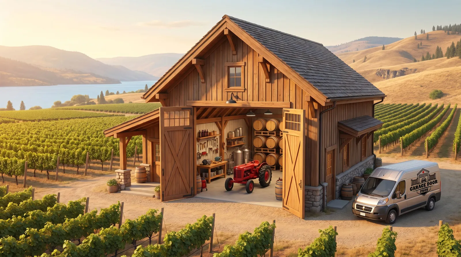 Garage and Shop Doors for Okanagan Acreage and Vineyard Properties